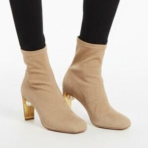 Nicholas Kirkwood Maeva Brown Suede Ankle Boots, IT38/US8